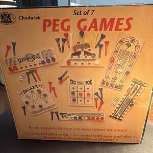 Chadwick Set of 7 Peg Games 1989 Complete Mostly New Sealed